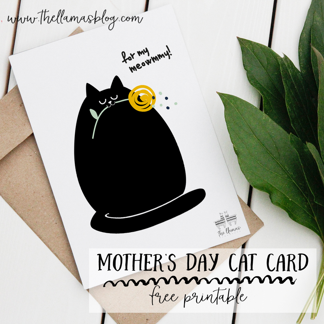 mother's day cat card